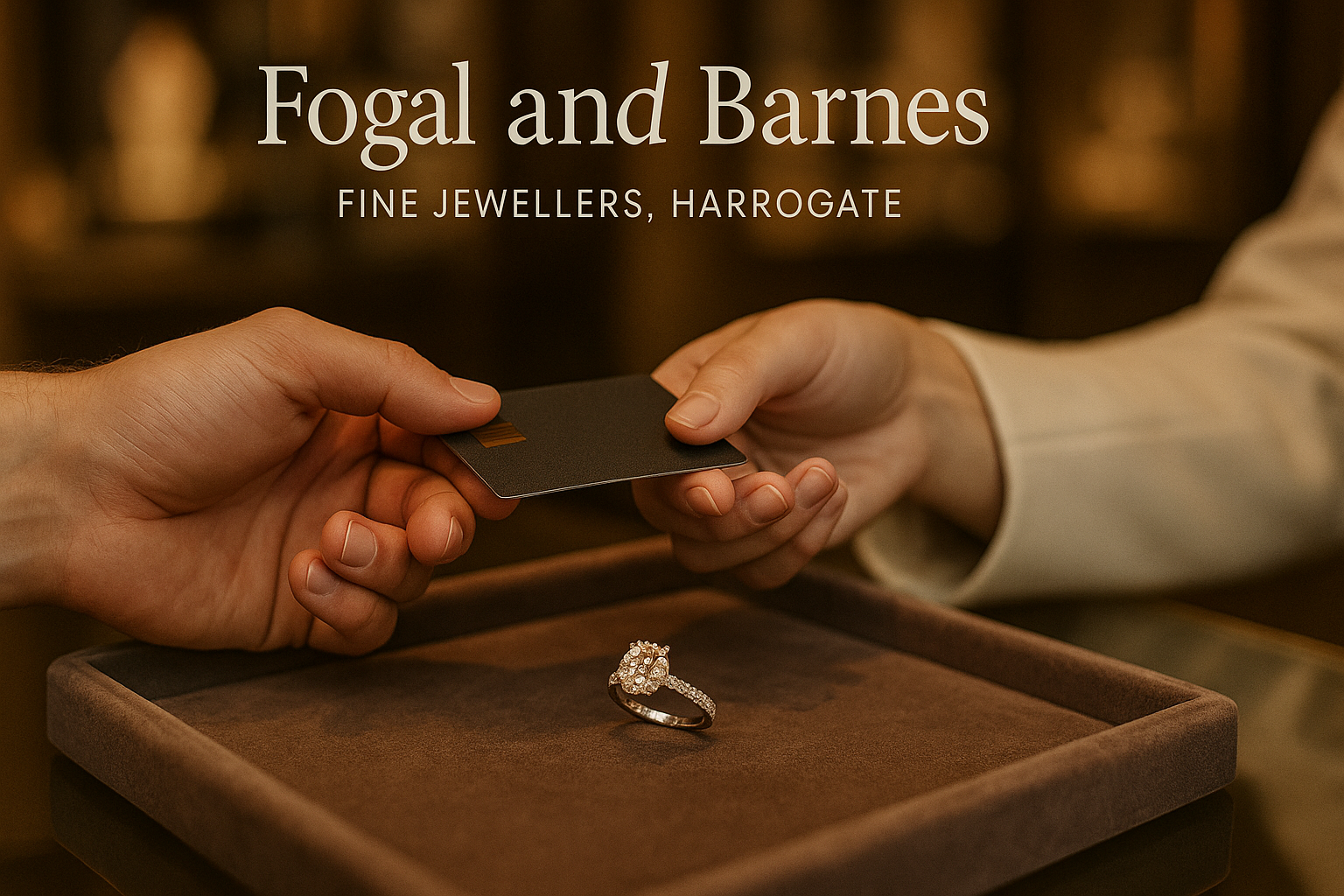 Purchasing engagement ring, jewellery shop in Harrogate