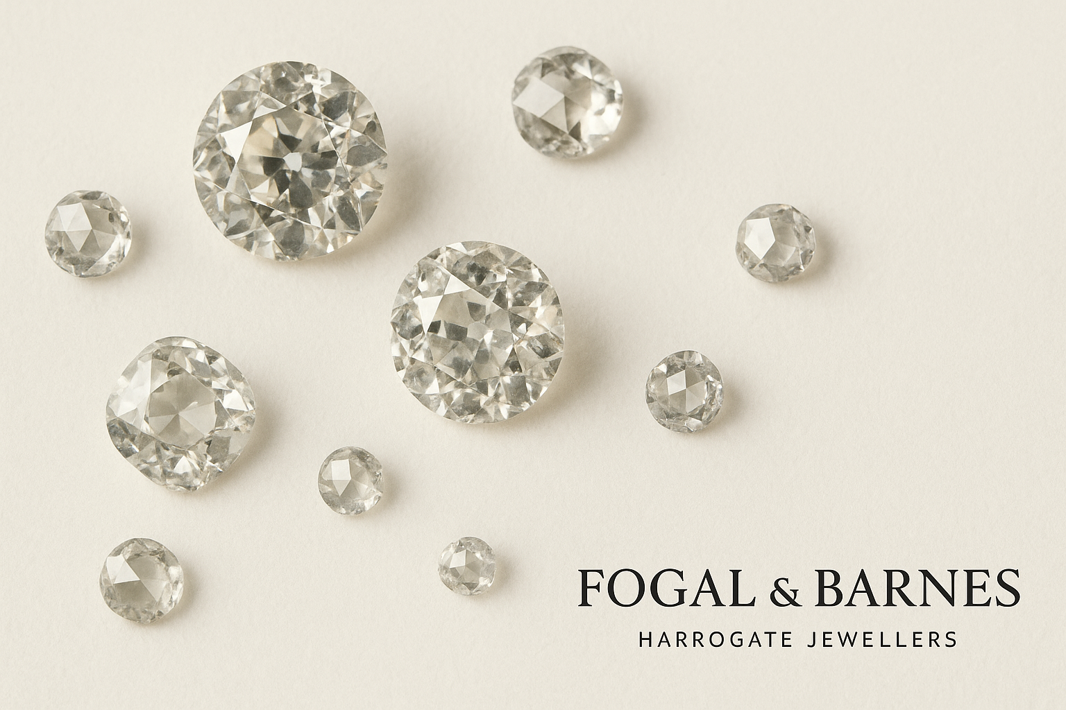 Old cut, Rose cut diamonds. Antique cut diamonds unique 