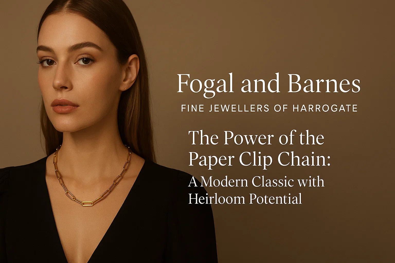 paperclip yellow gold neclace fogal and barnes fine jewellers of Harrogate jewellers