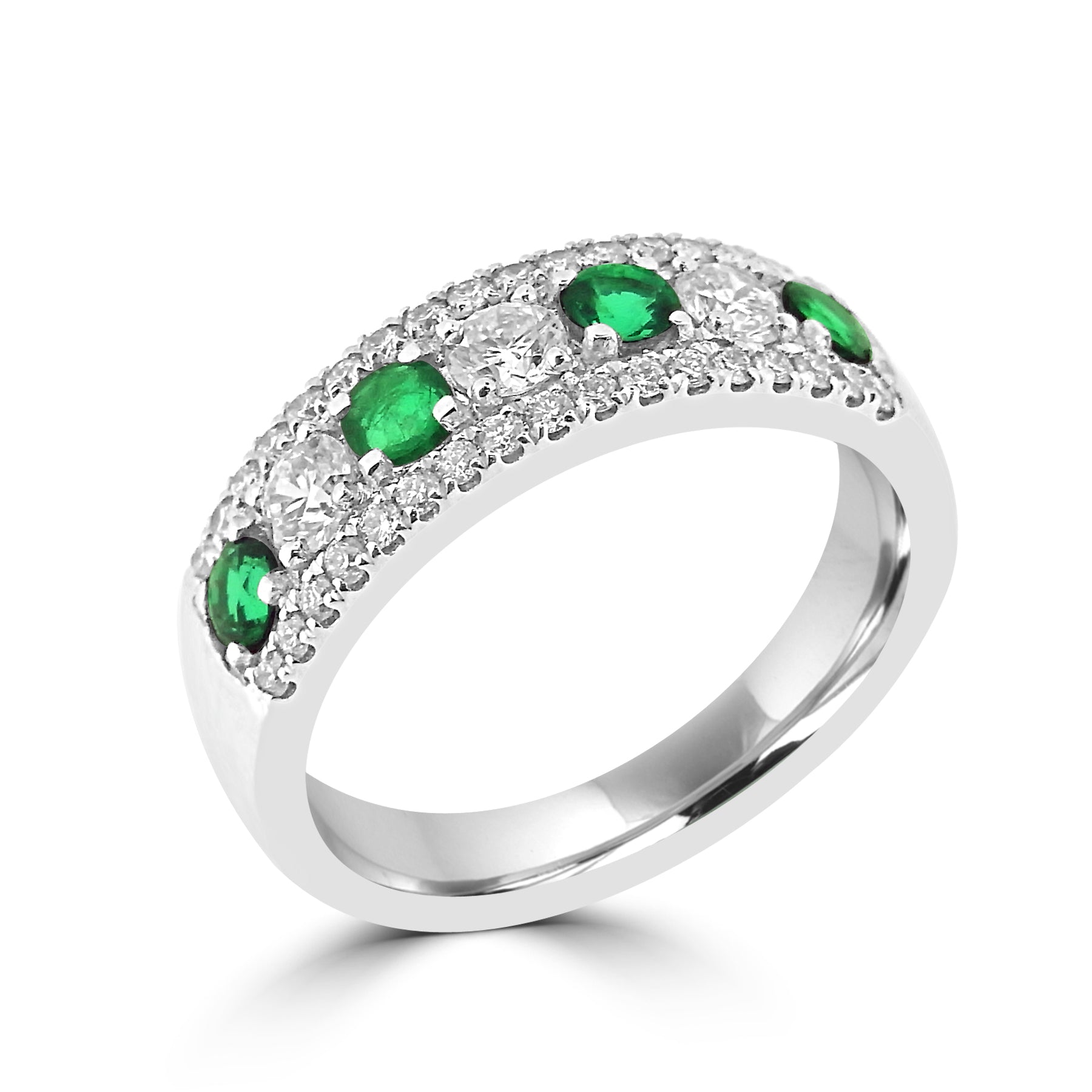 DIAMOND AND EMERALD HALF SET ETERNITY RING