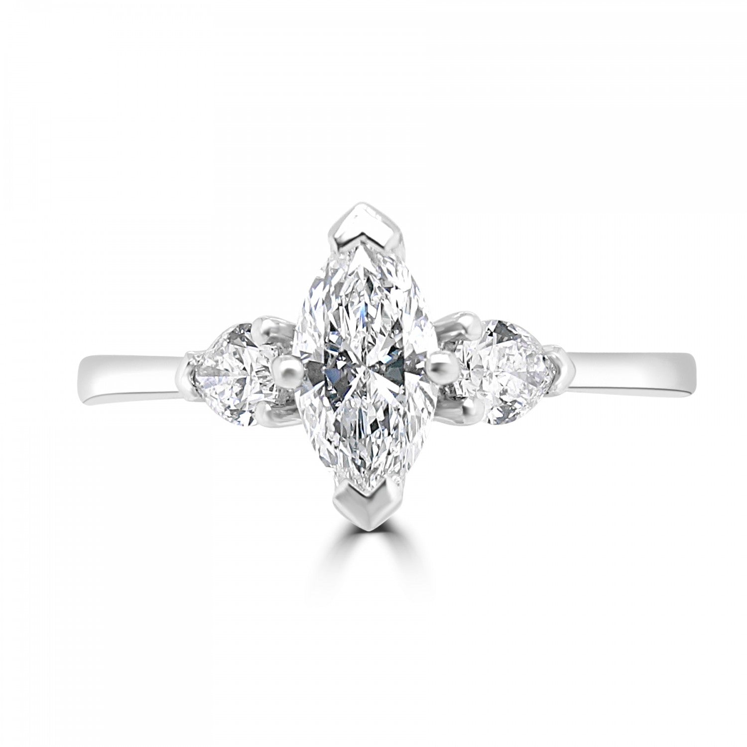 MARQUISE CUT DIAMOND  TRILOGY  ENGAGEMENT RING