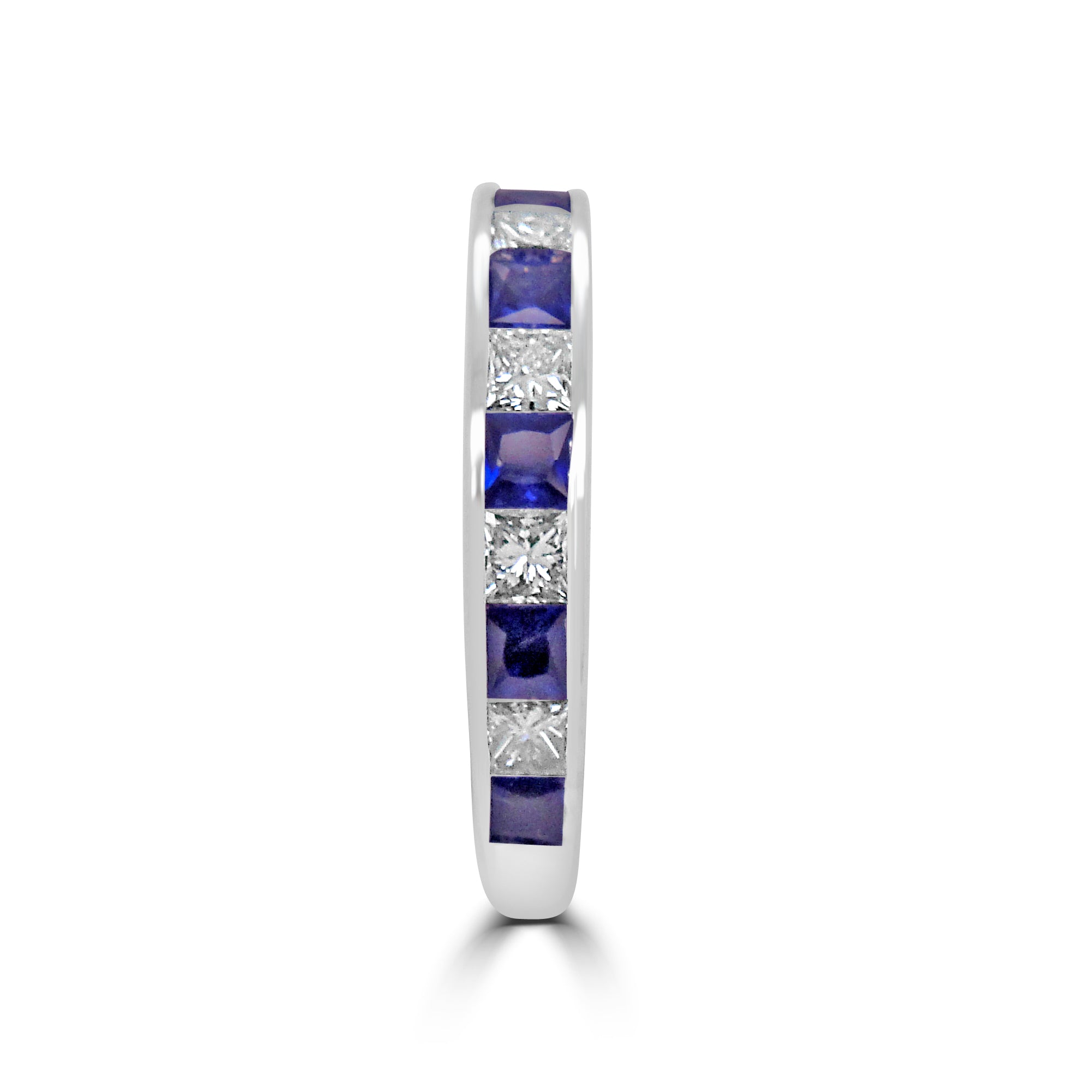 SAPPHIRE AND DIAMOND CHANNEL SET ETERNITY RING