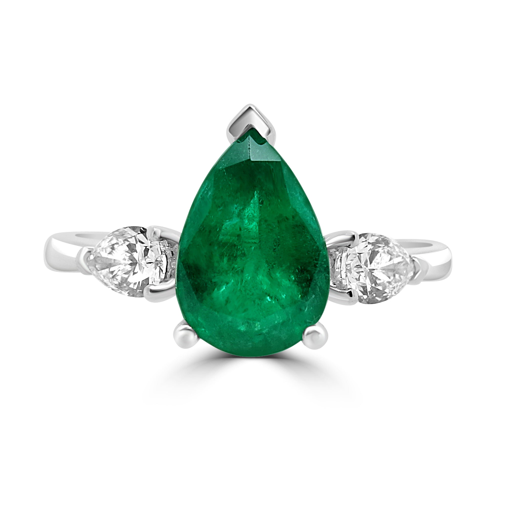 Pear Cut Emerald Engagement Ring Fogal and Barnes Harrogate 