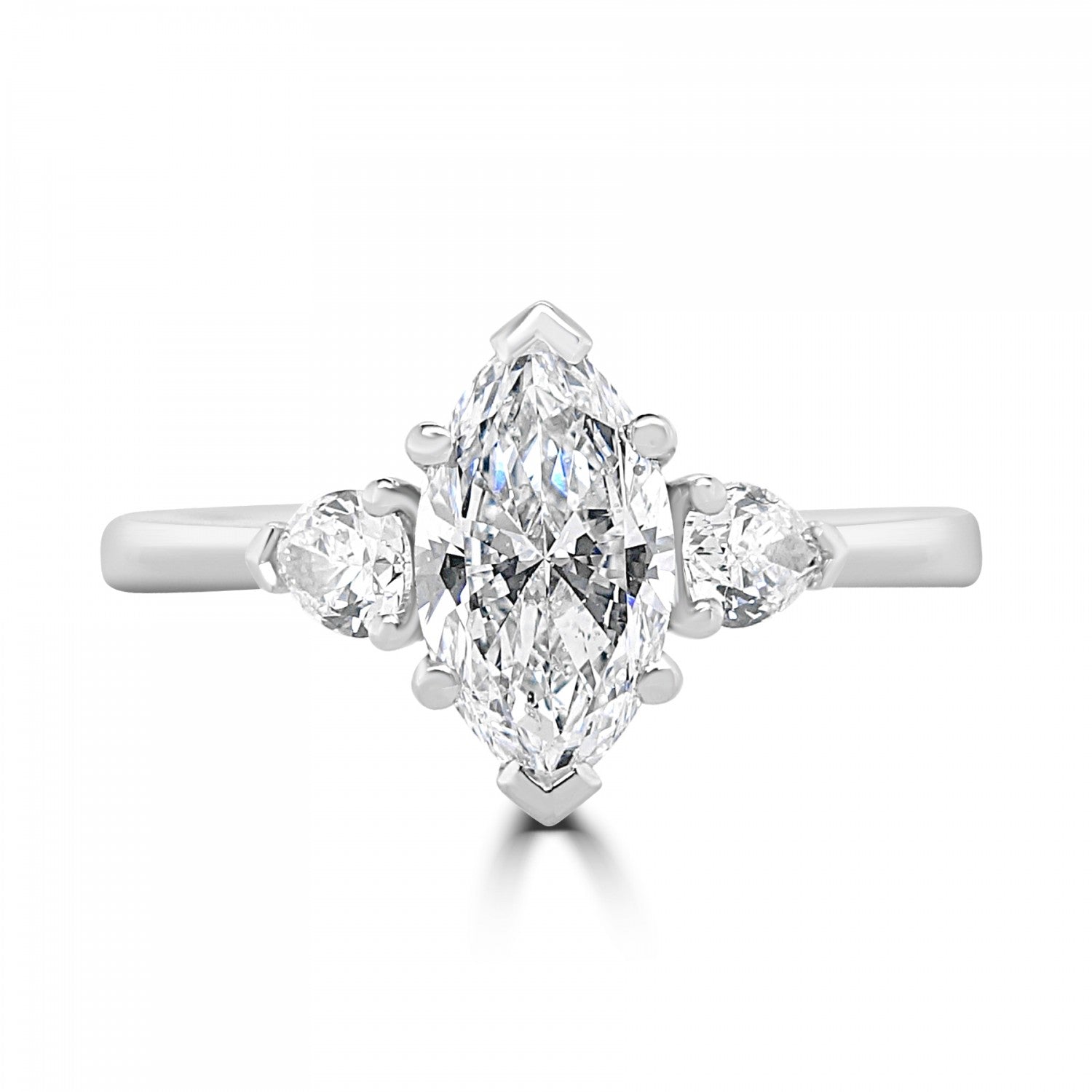 MARQUISE CUT DIAMOND  TRILOGY ENGAGEMENT RING