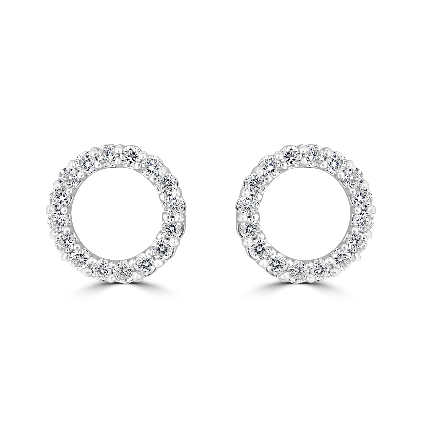 18K GOLD DIAMOND ROUND STUD EARRINGS