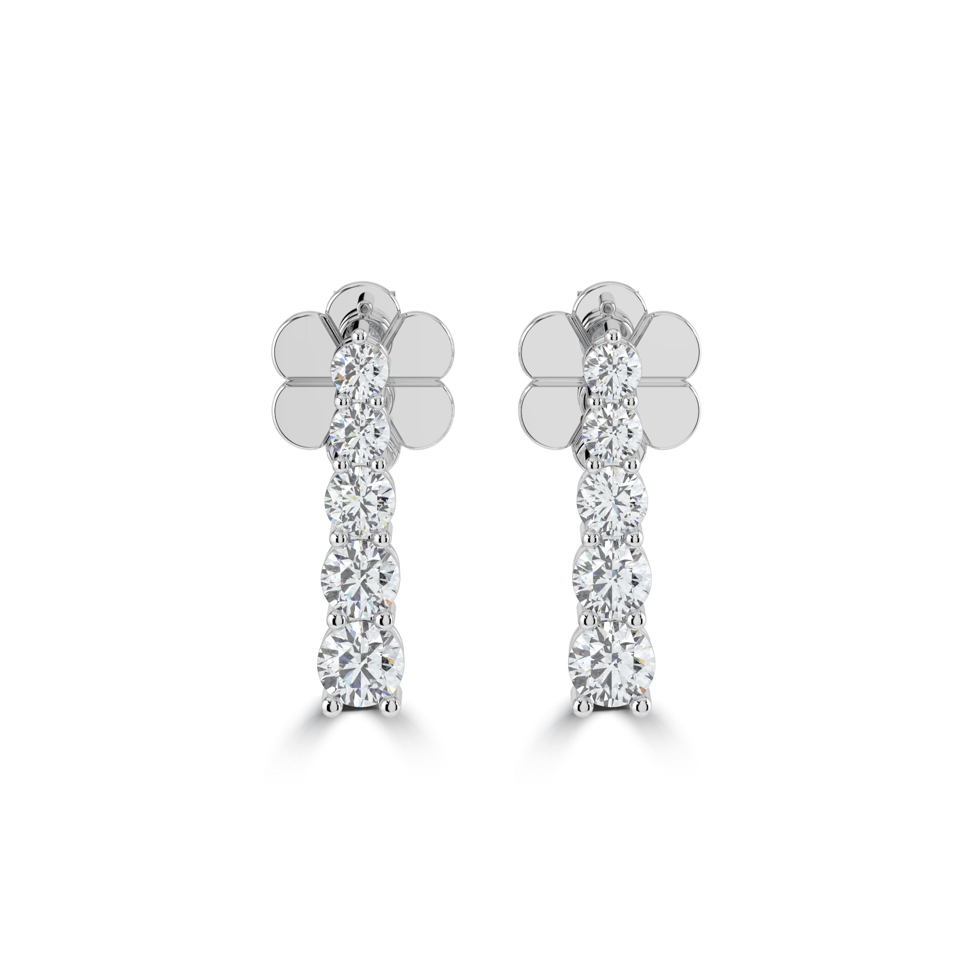 18K GOLD GRADUATED DIAMOND DROP EARRINGS