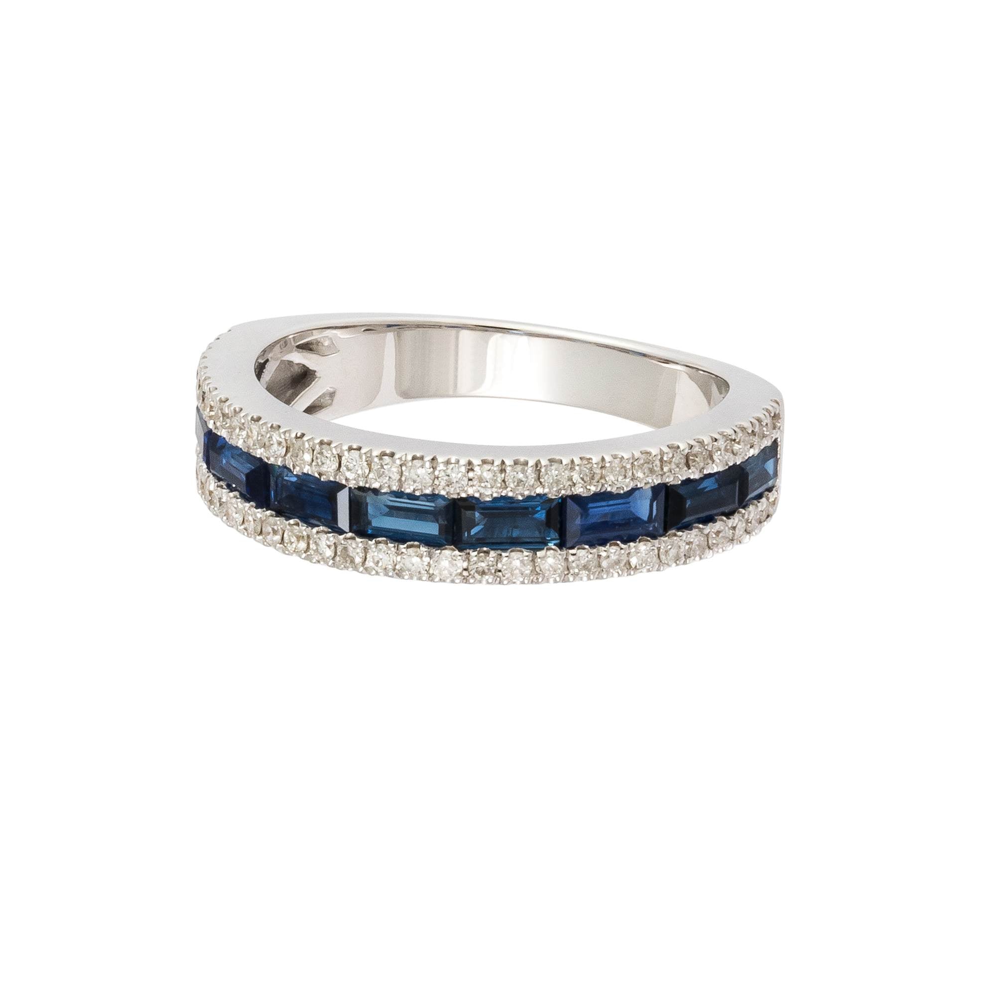 DIAMOND AND SAPPHIRE HALF SET ETERNITY RING