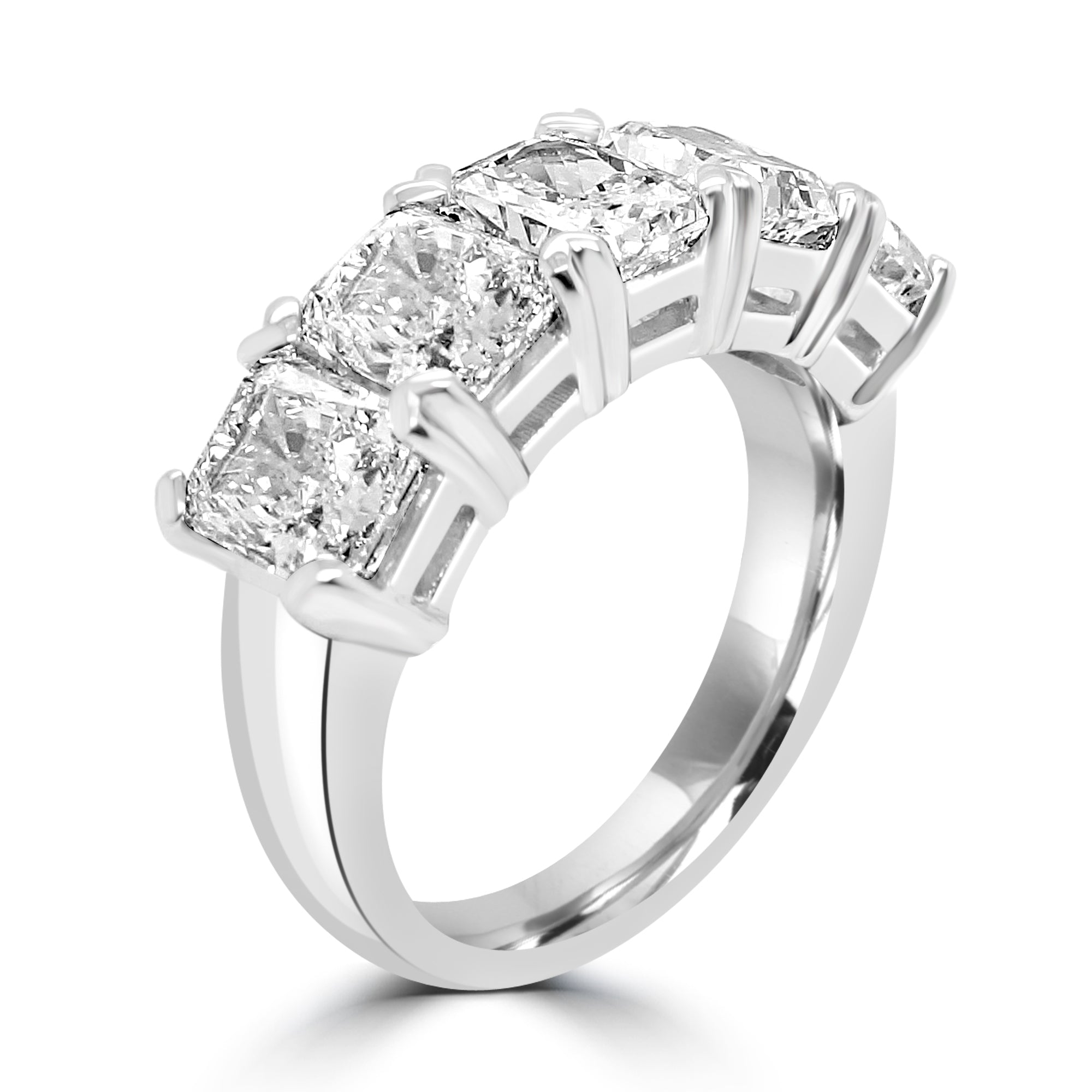 PLATINUM  FIVE STONE DIAMOND  ETERNITY RING