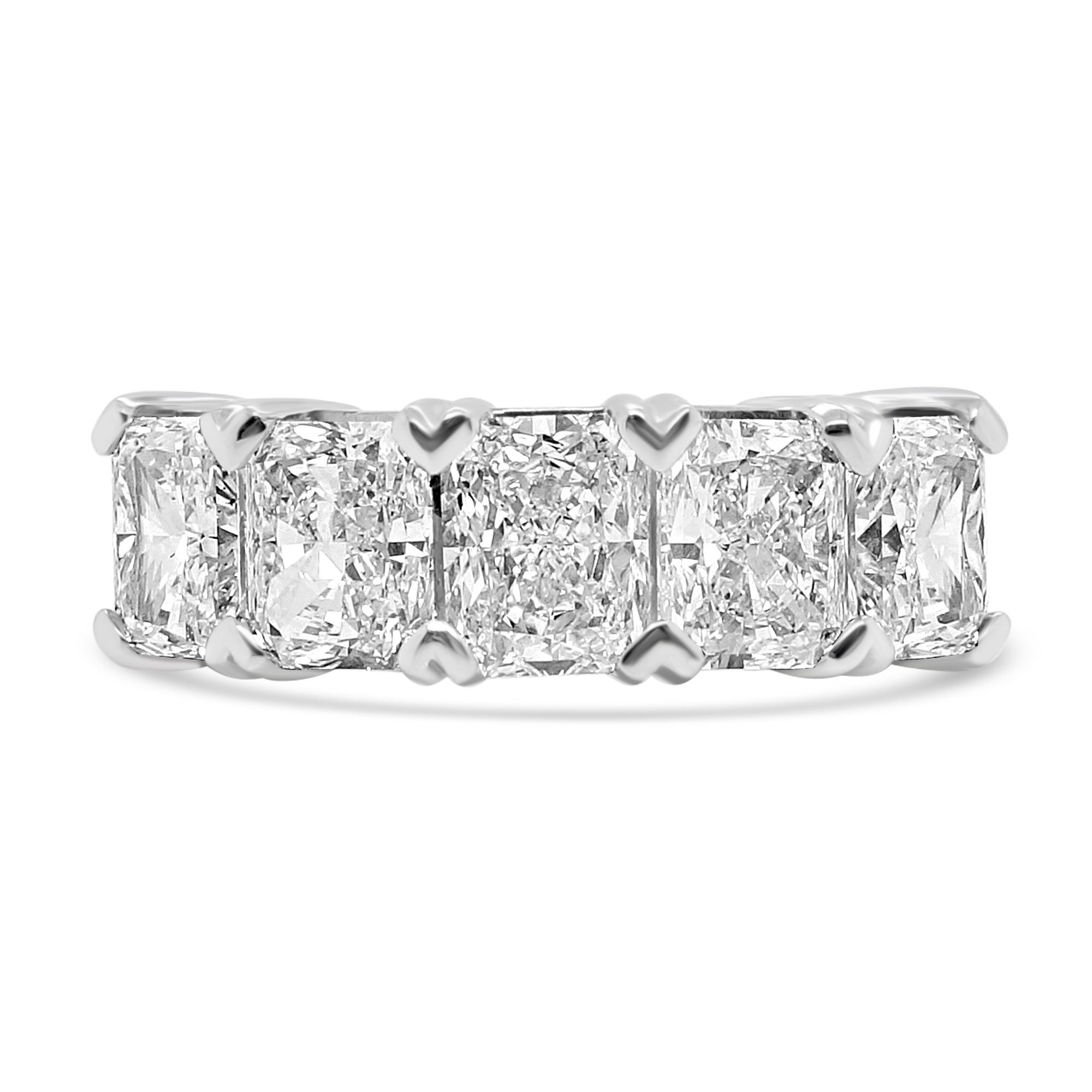 PLATINUM  FIVE STONE DIAMOND  ETERNITY RING