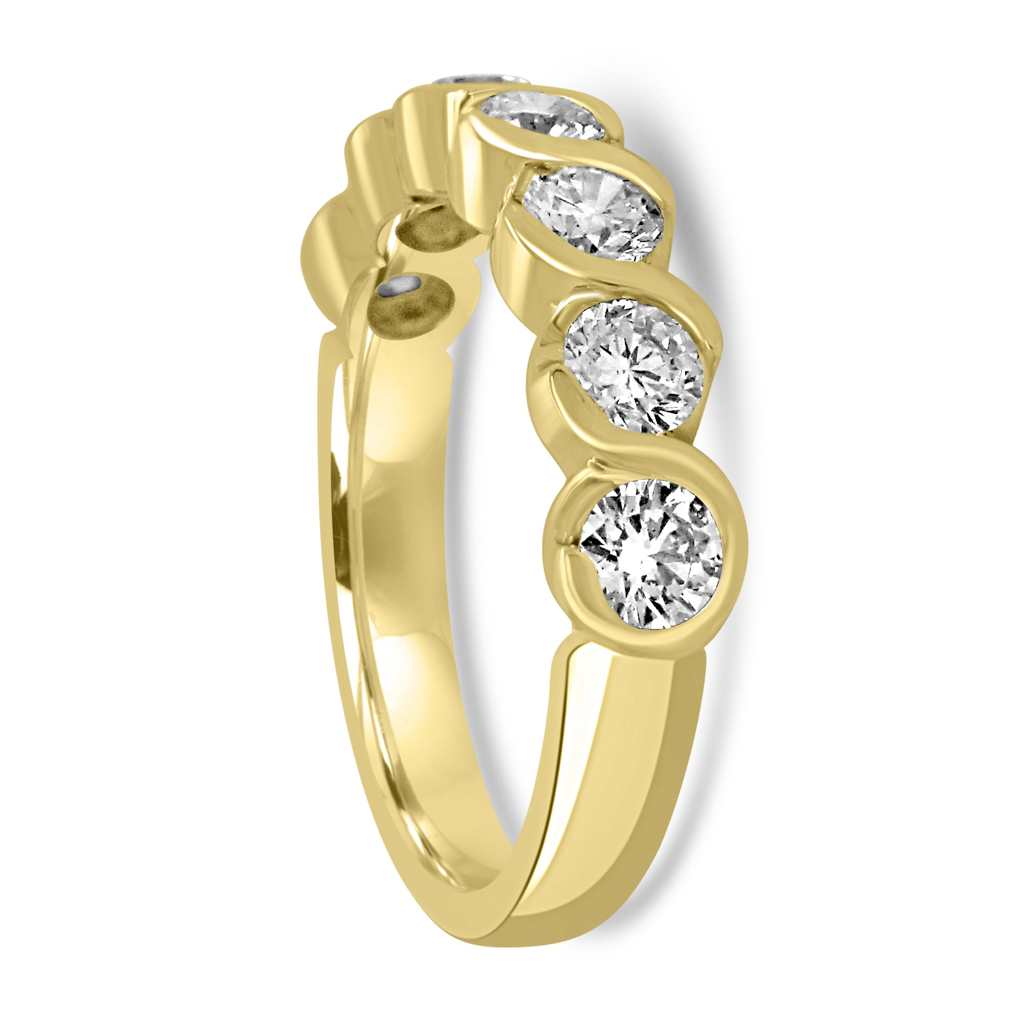 18K YELLOW GOLD DIAMOND WAVE ETERNITY RING