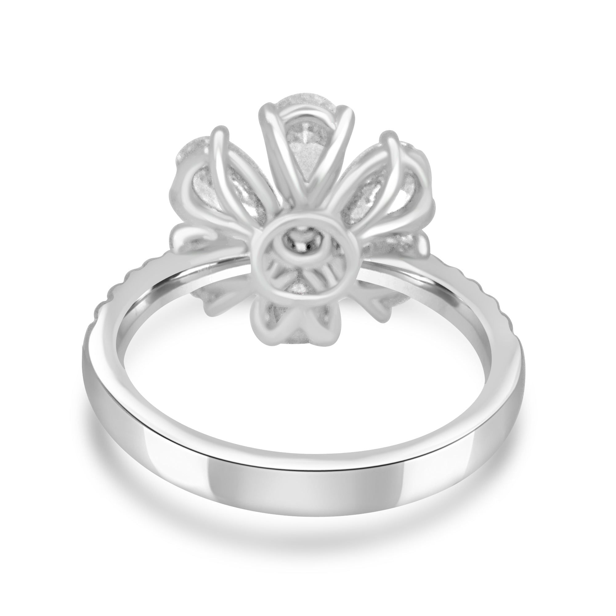 PEAR CUT DIAMOND FLOWER DESIGN RING