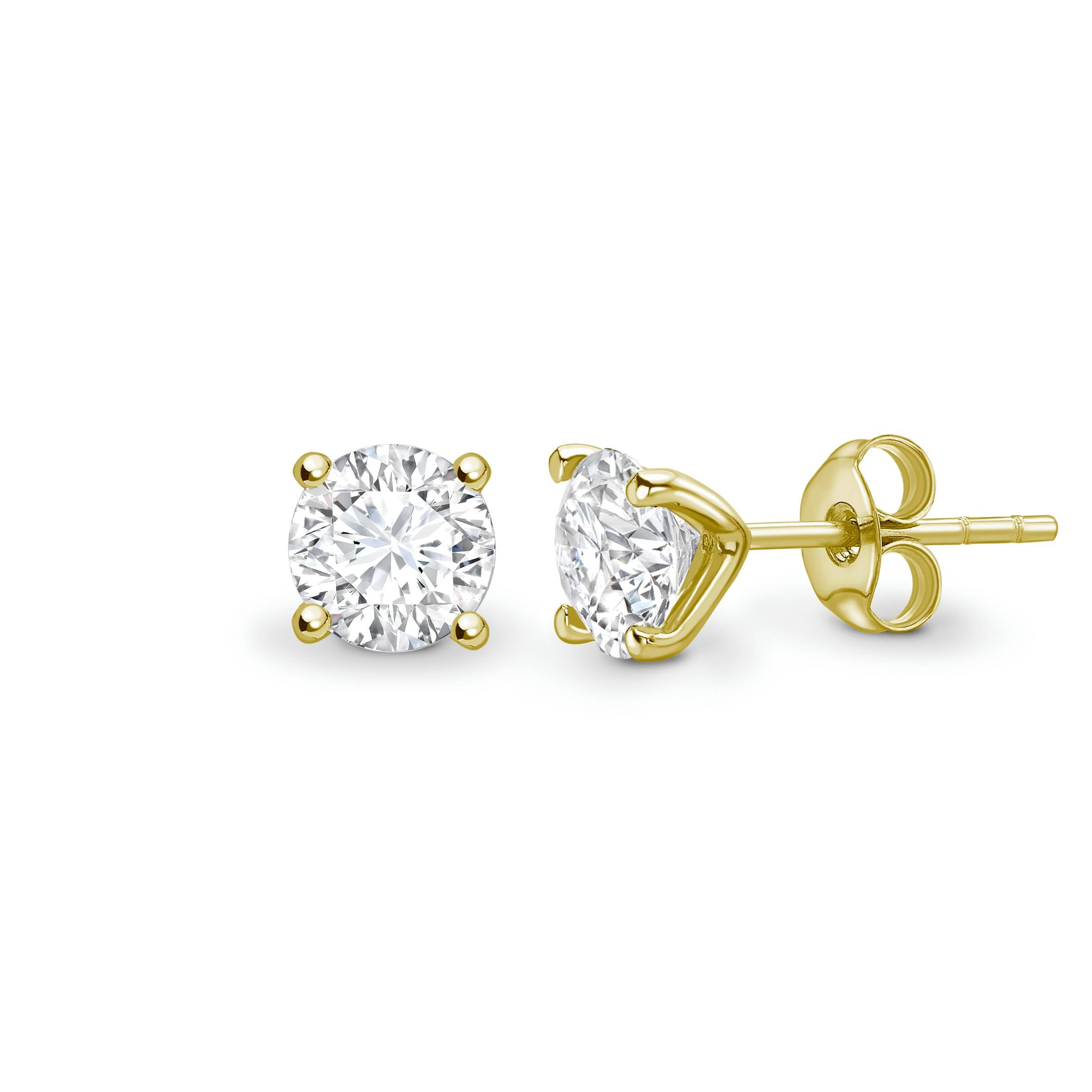 18K YELLOW GOLD DIAMOND STUD EARRINGS