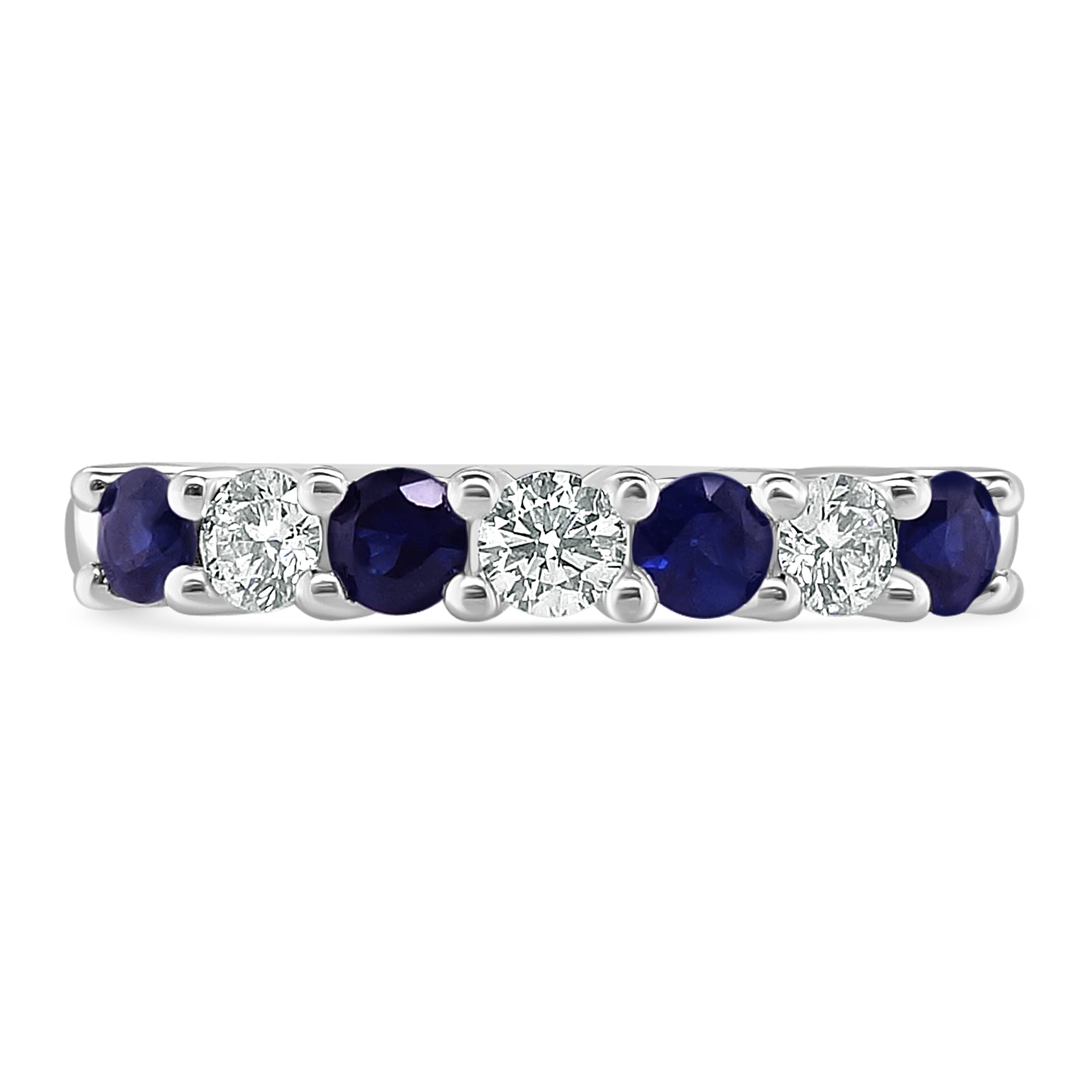 SAPPHIRE AND DIAMOND CLAW SET ETERNITY RING