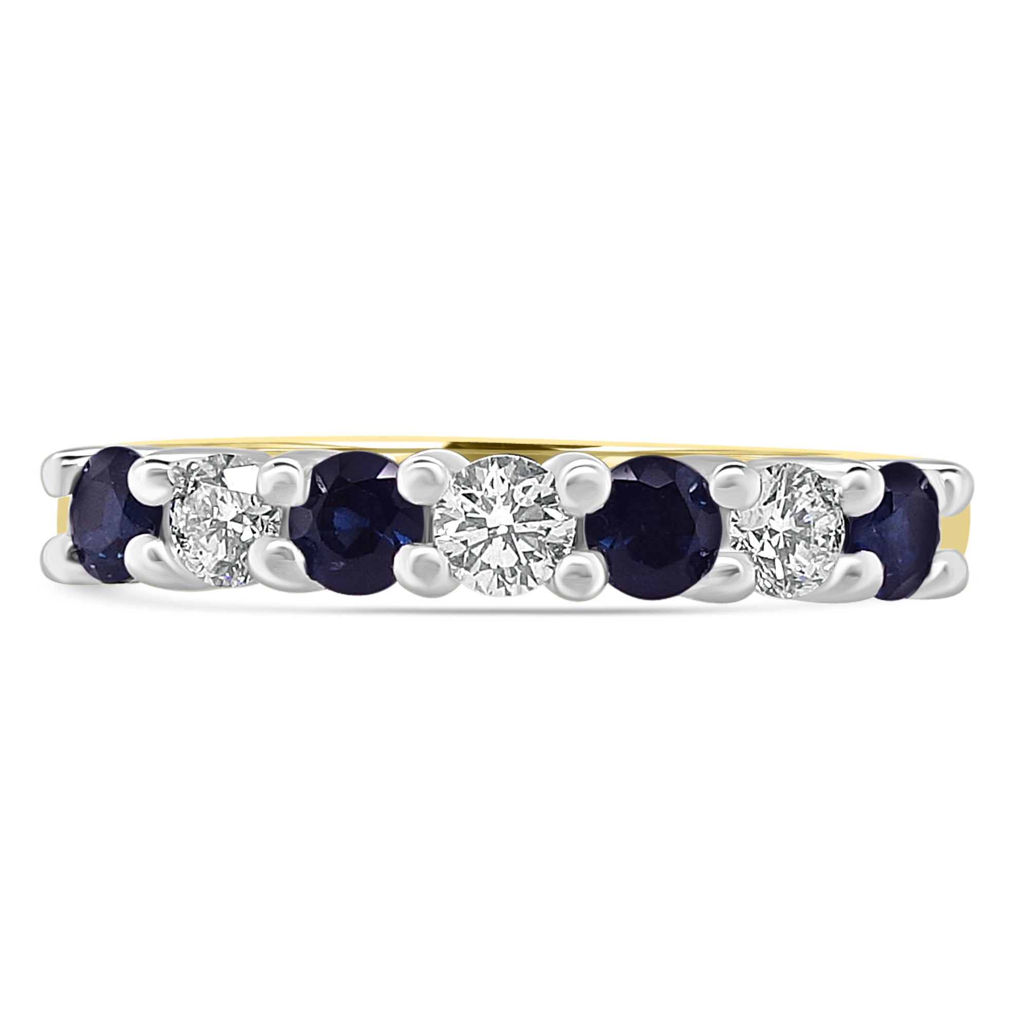 SAPPHIRE AND DIAMOND CLAW SET ETERNITY RING