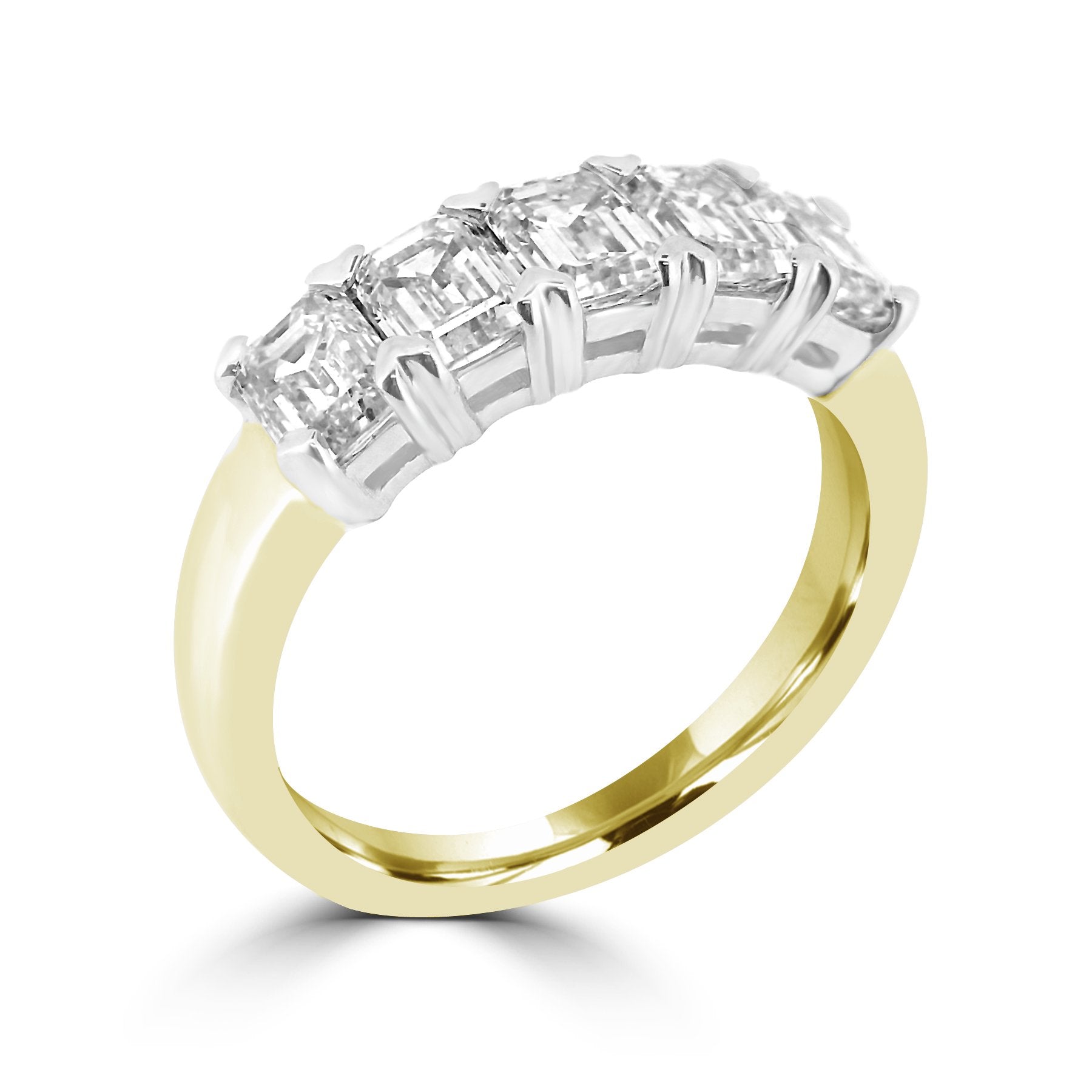 YELLOW GOLD FIVE STONE DIAMOND ETERNITY RING