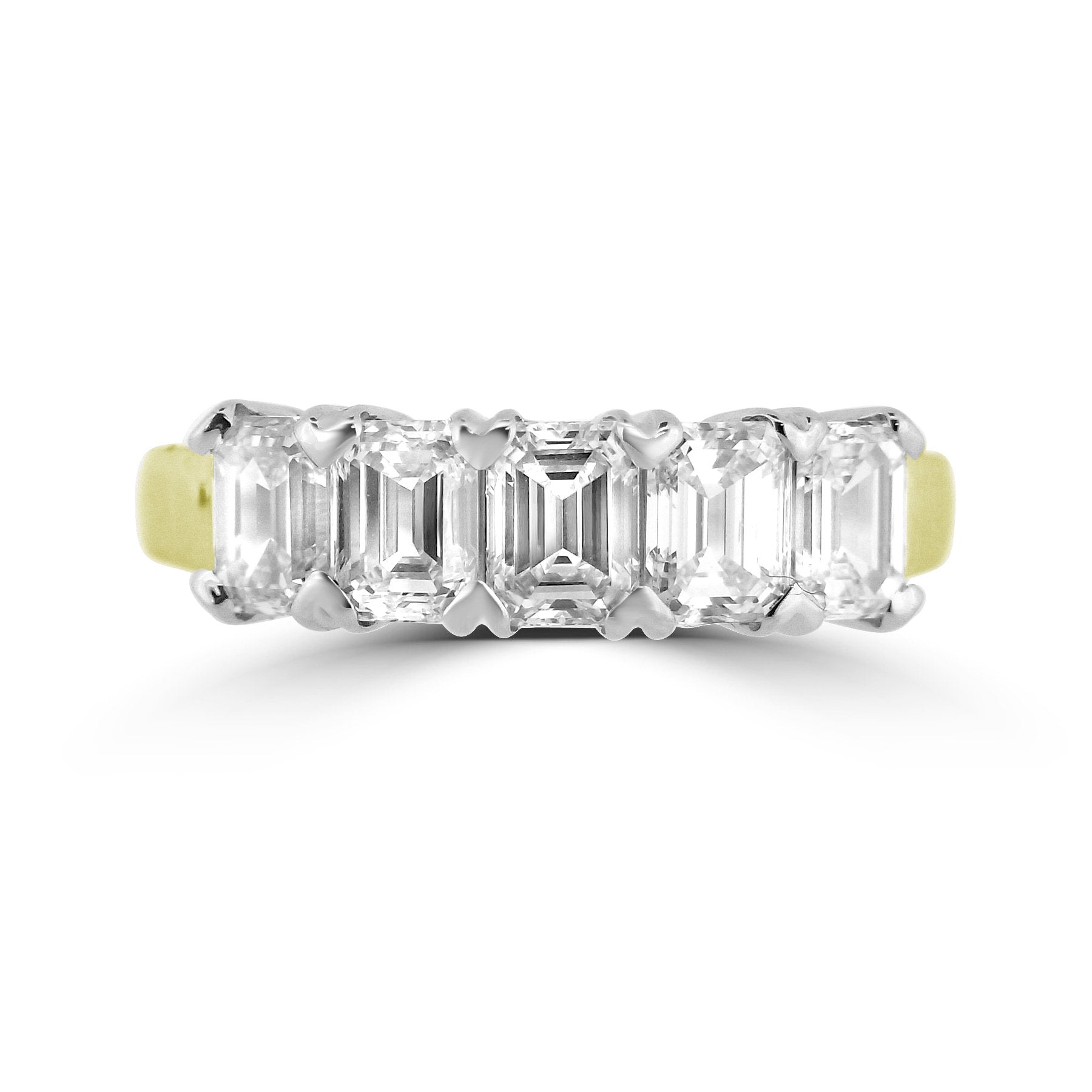 YELLOW GOLD FIVE STONE DIAMOND ETERNITY RING