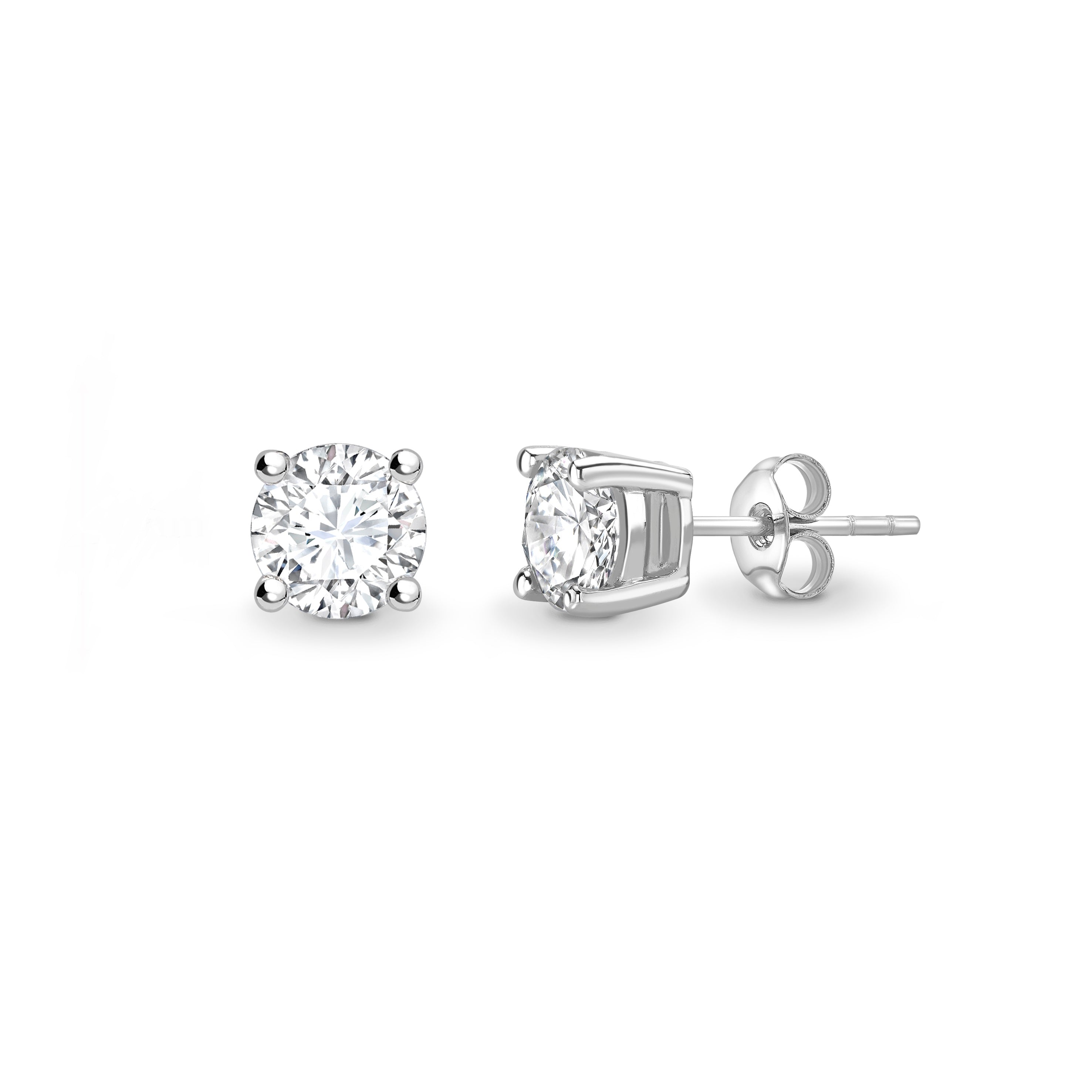 18K WHITE GOLD DIAMOND STUD EARRINGS