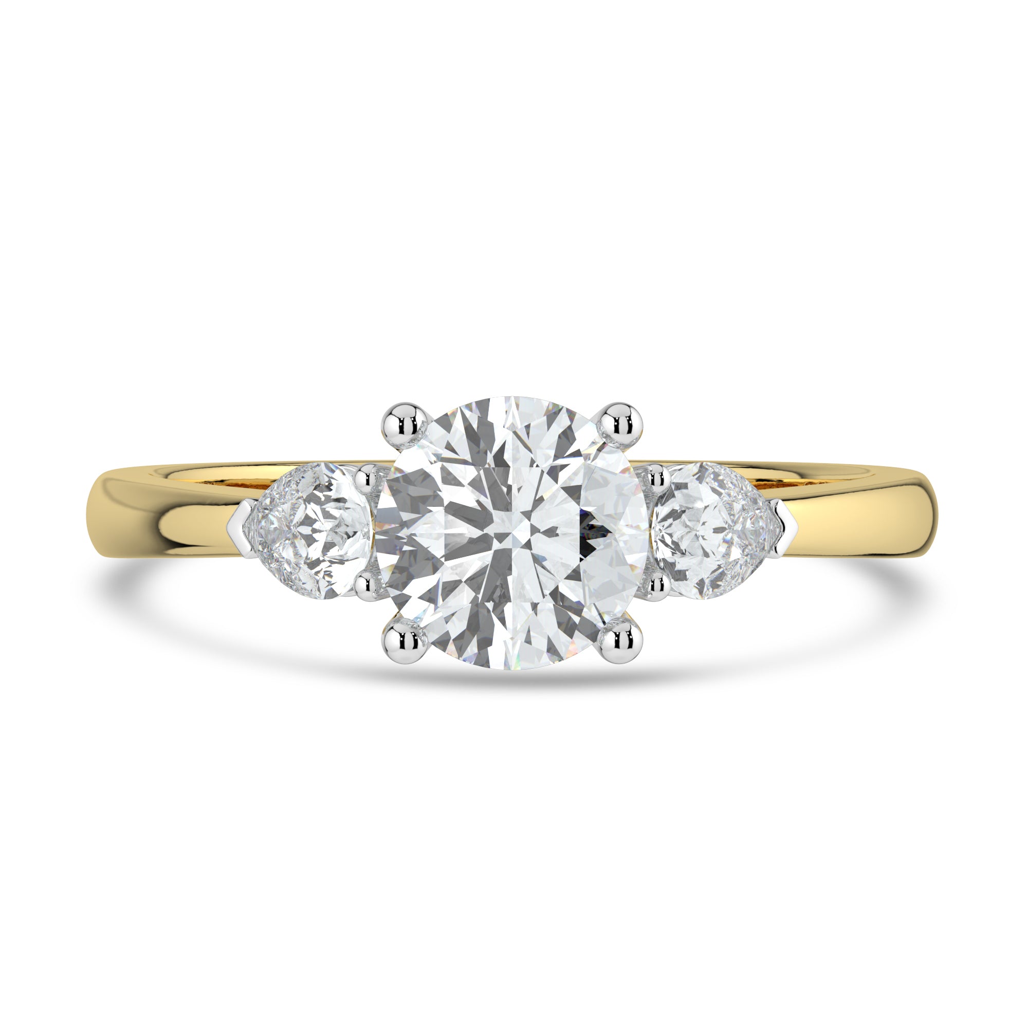 ROUND BRILLIANT TRILOGY DIAMOND ENGAGEMENT RING