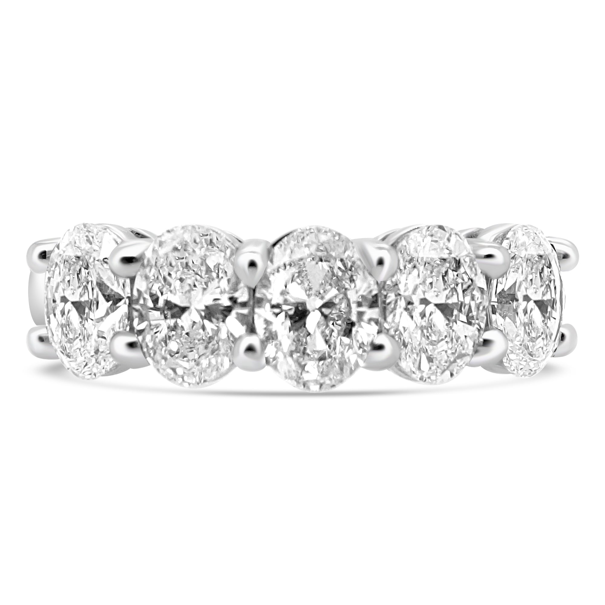 PLATINUM OVAL DIAMOND FIVE STONE ETERNITY RING