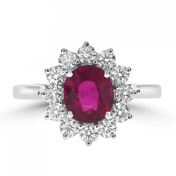 PINK TOURMALINE AND DIAMOND CLUSTER RING