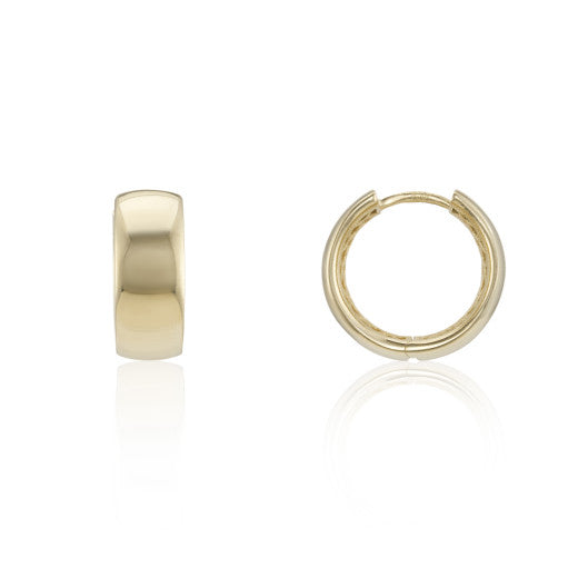 9K YELLOW GOLD HUGGIE EARRINGS