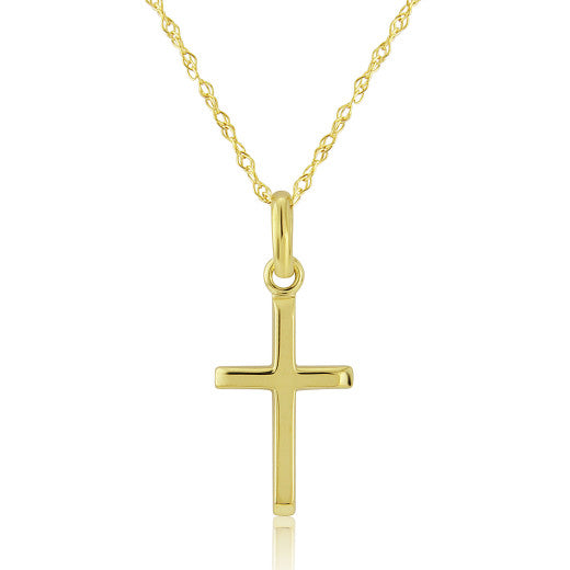 9K YELLOW GOLD CROSS PENDANT NECKLACE- HARROGATE