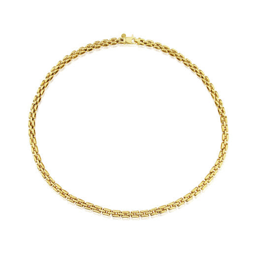 9CT YELLOW GOLD PANTHER LINK NECKLACE