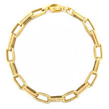 YELLOW GOLD DOUBLE PAPERCLIP BRACELET