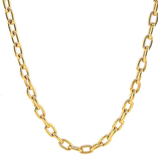YELLOW GOLD HOLLOW OVAL LINK NECKLACE