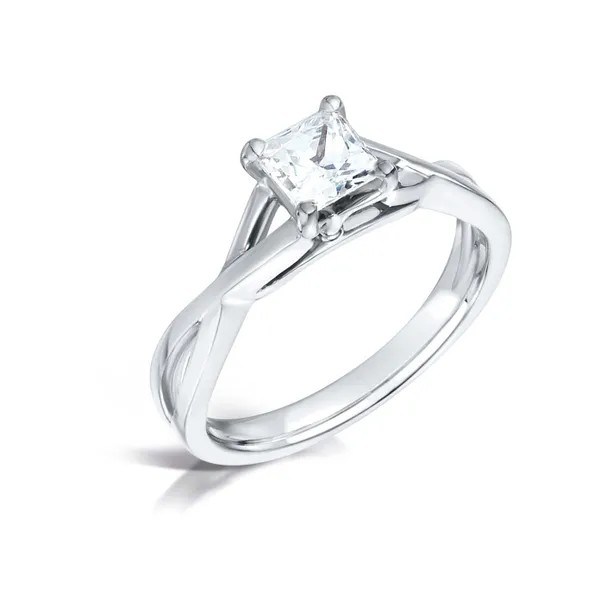 SOLITAIRE PRINCESS CUT DIAMOND TWIST ENGAGEMENT RING