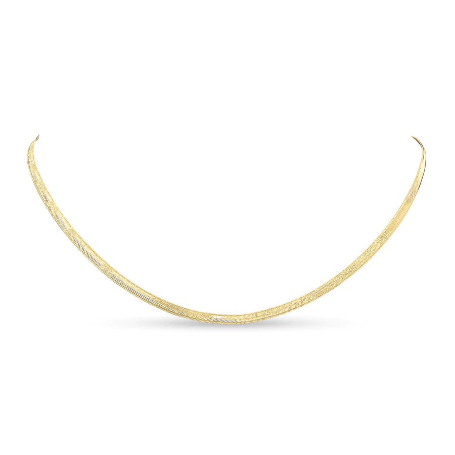 YELLOW GOLD 3MM FLAT SNAKE NECKLACE