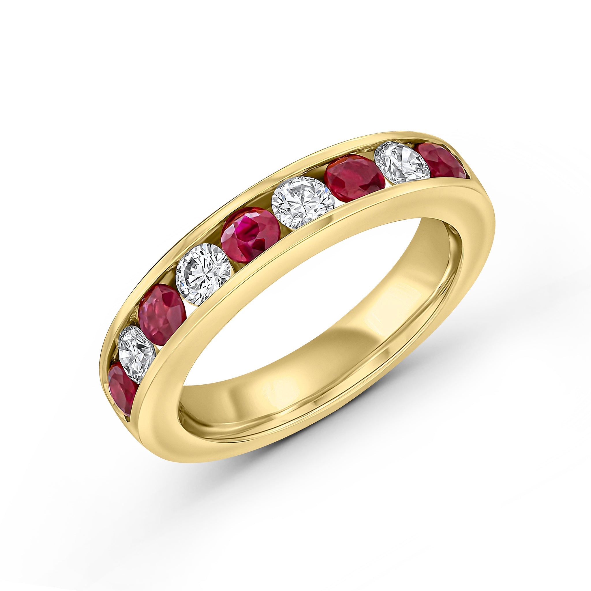 RUBY AND DIAMOND CHANNEL SET ETERNITY RING