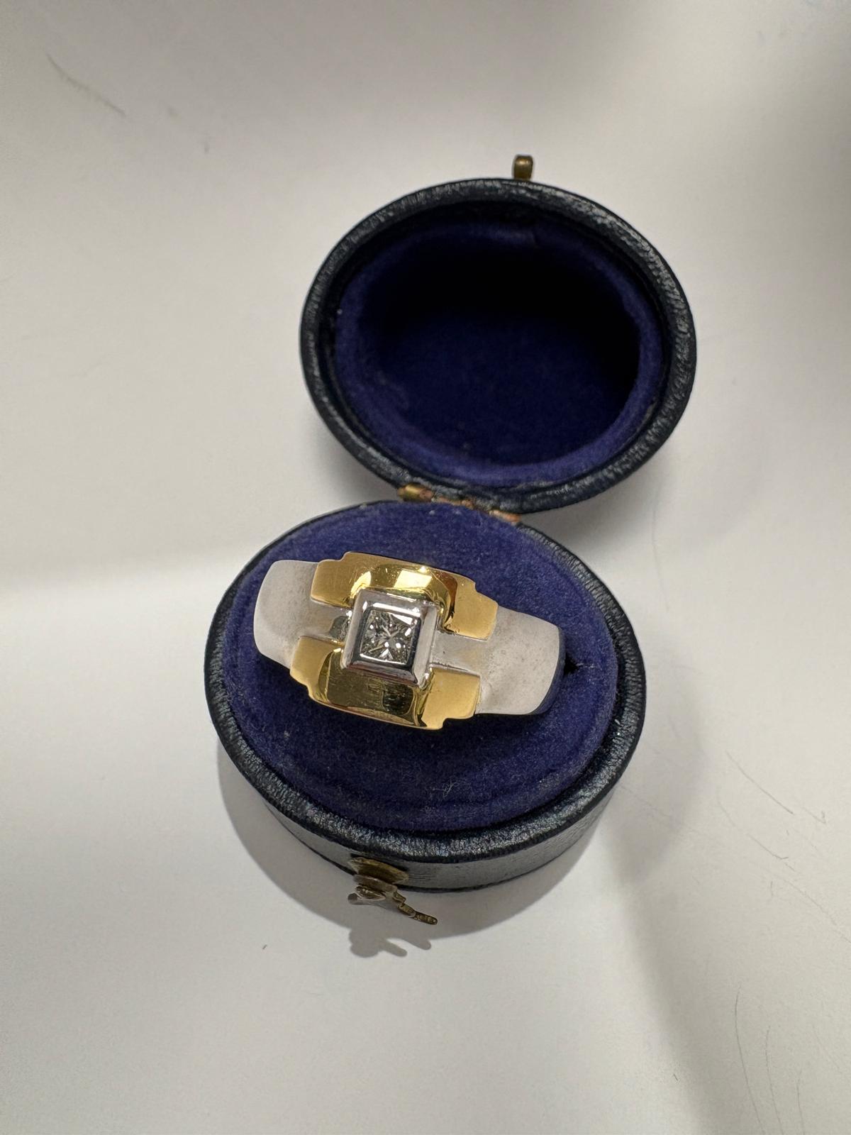 two tone gold diamond chunk ring second hand fogal and barnes harrogate 