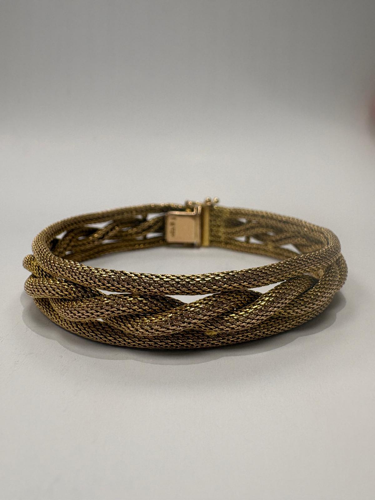 gold 18k bracelet braided style harrogate jewellery 