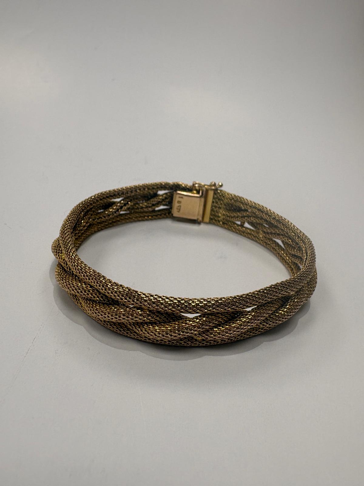 18k yellow gold braided bracelet second hand harrogate jewellers 