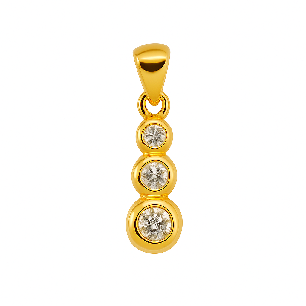 9K Yellow Gold Round Drop Pendant Harrogate