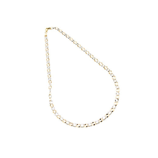 YELLOW AND WHITE GOLD LINK NECKLACE