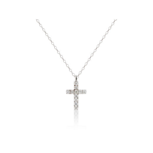 ELEGANT 9CT GOLD DIAMOND CROSS NECKLACE