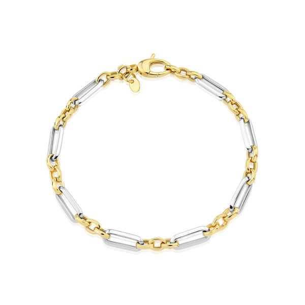 YELLOW AND WHITE GOLD LINK BRACELET