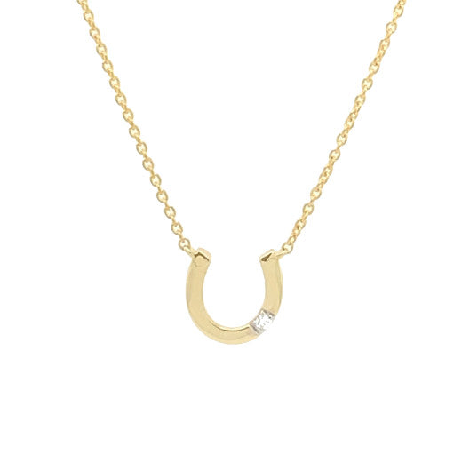 YELLOW GOLD DIAMOND HORSESHOE NECKLACE