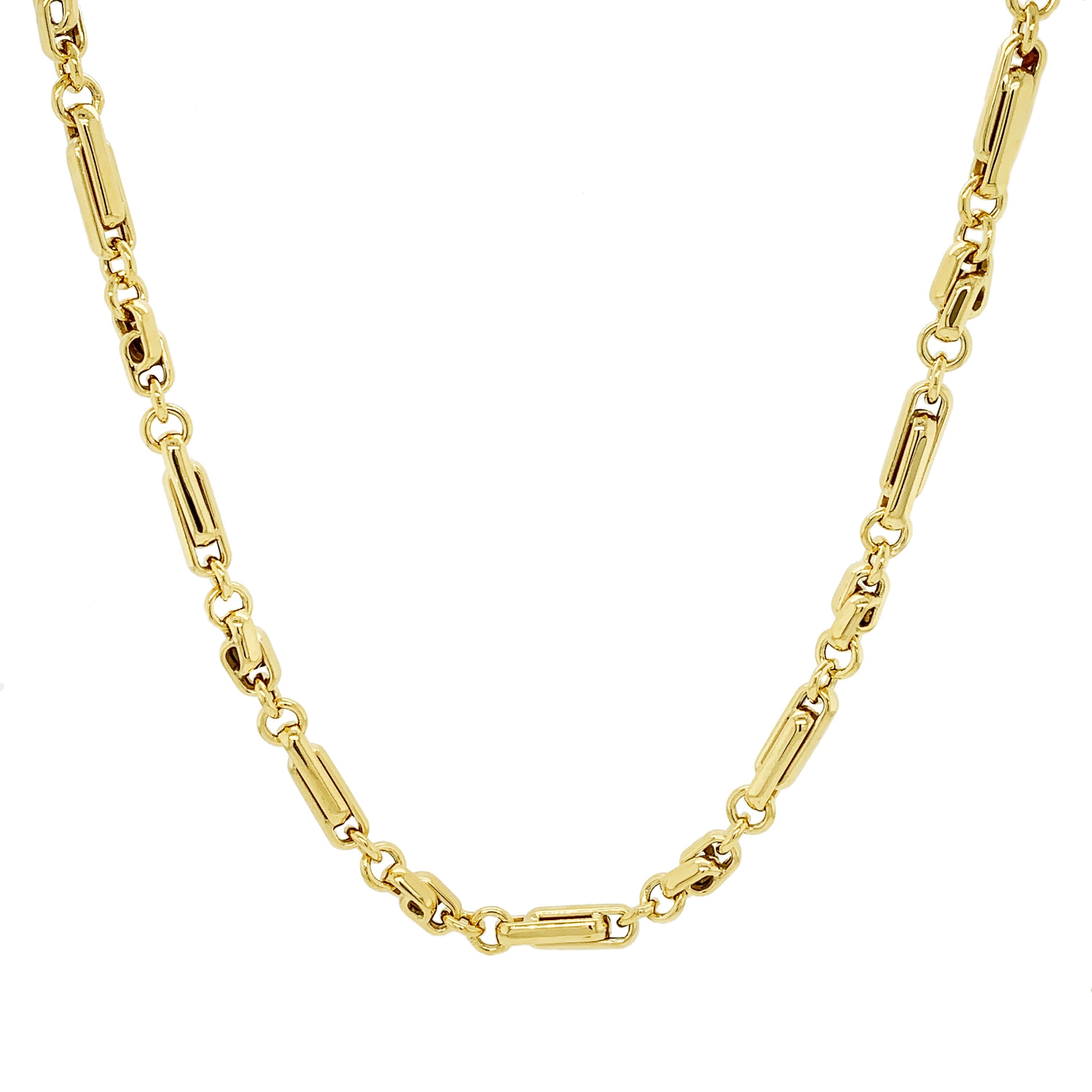 YELLOW GOLD LONG AND SHORT KNOT NECKLACE