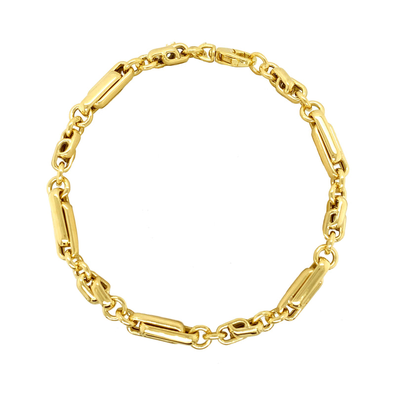 9CT YELLOW GOLD LONG AND SHORT KNOW BRACELET