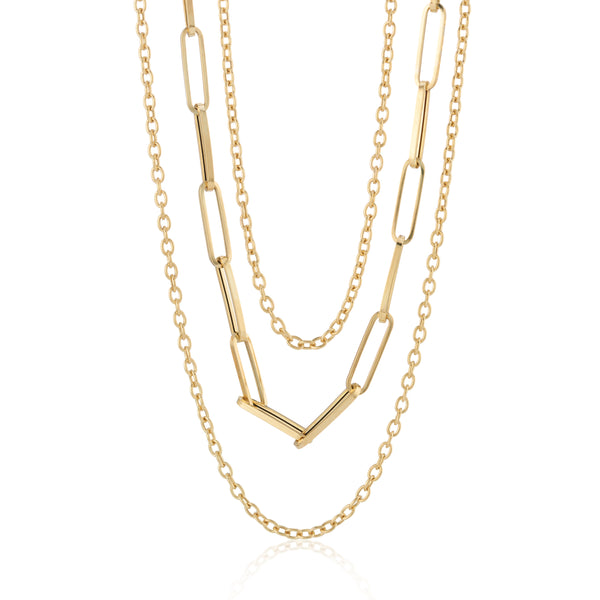 YELLOW GOLD  MULTI STRAND NECKLACE