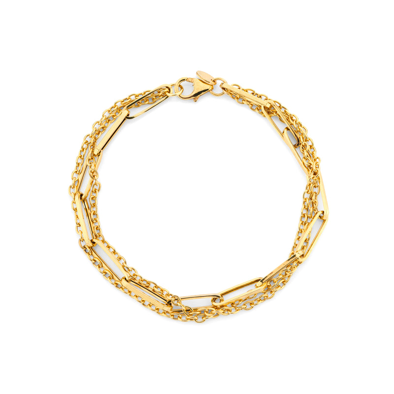 YELLOW  GOLD MULTI STRAND BRACELET