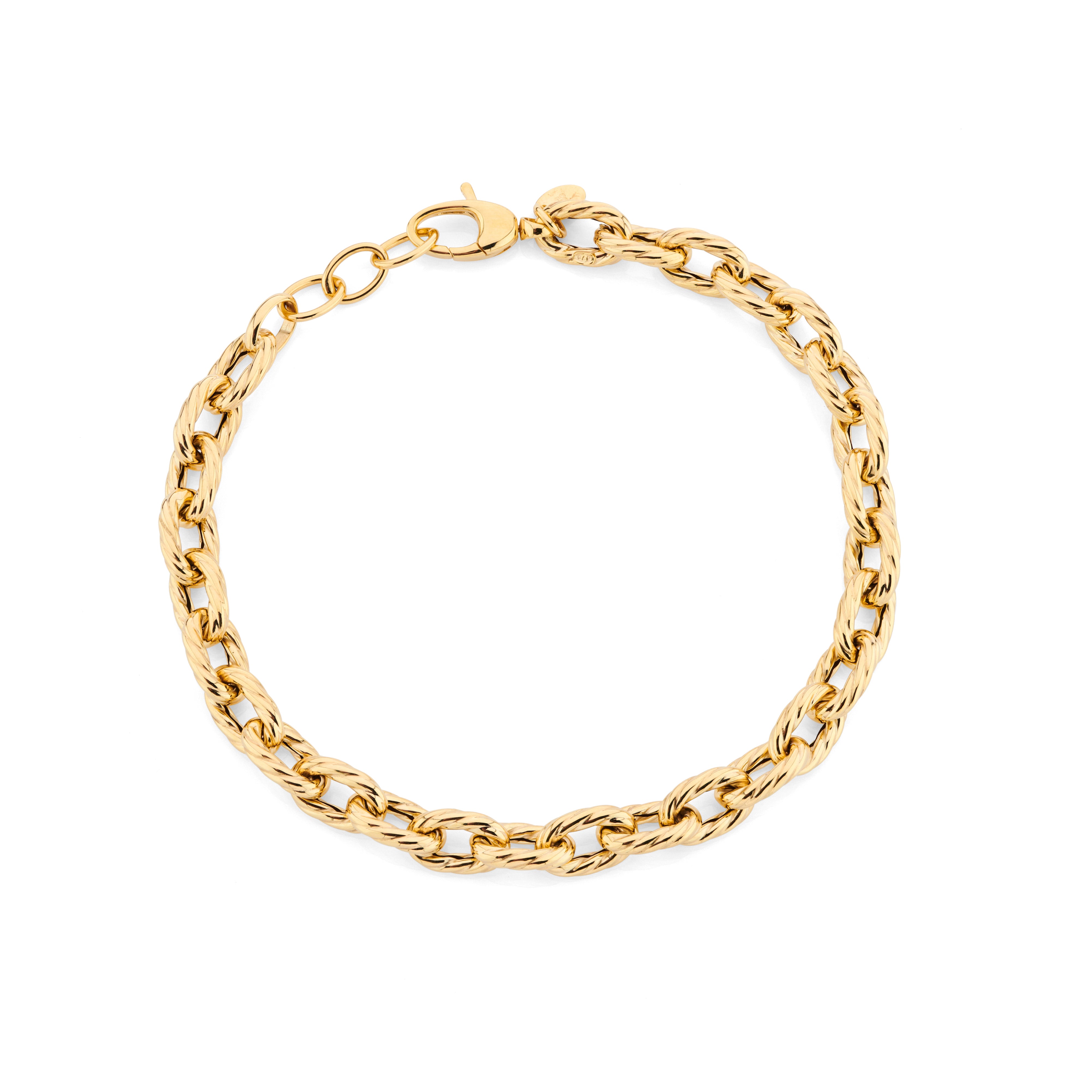 YELLOW GOLD ROPE LINK BRACELET