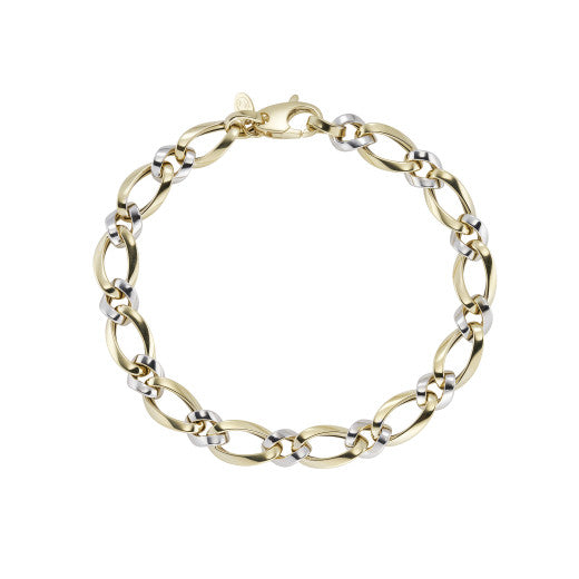 YELLOW AND WHITE GOLD CURB BRACELET