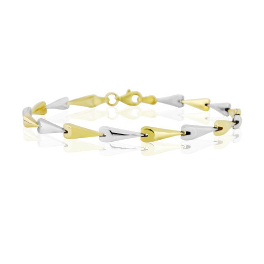 YELLOW AND WHITE GOLD FANCY LINK  BRACELET