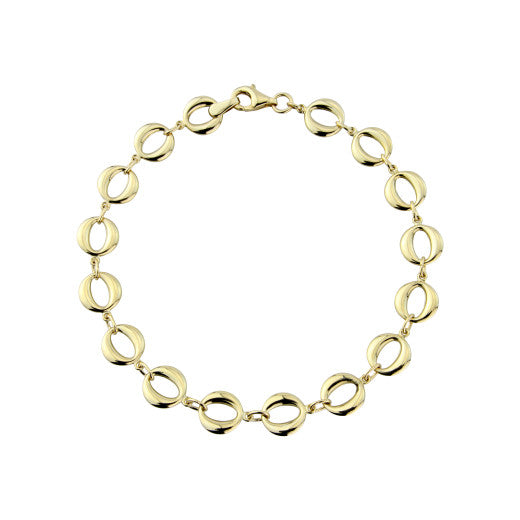 YELLOW GOLD OVAL LINK BRACELET