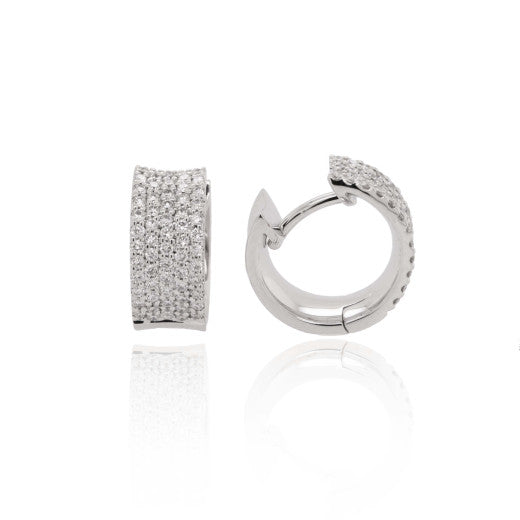 18K WHITE GOLD DIAMOND PAVE EARRINGS