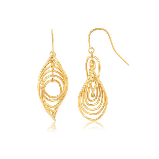 YELLOW GOLD TWIST DROP EARRINGS